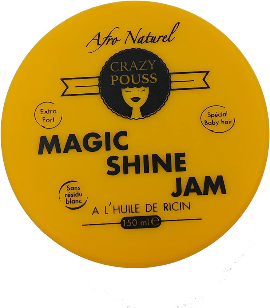 CRAZY POUSS AFRO NATUREL MAGIC SHINE JAM L'HUILE DE RICIN