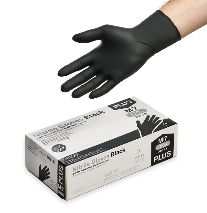 BLACK NITRILE GLOVES/ LA BOÎTE