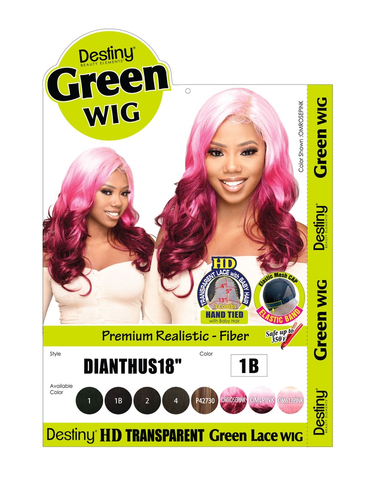 DESTINY GREEN WIG DIANTHUS 18&quot; OMROSEPINK