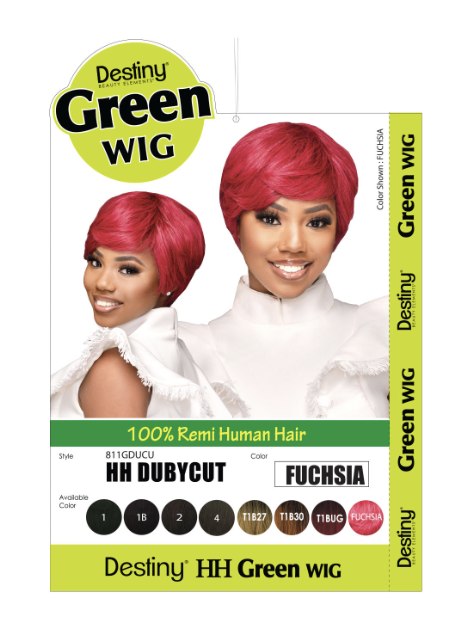 DESTINY WIG GREEN WIG HH DUBYCUT FUCHSIA