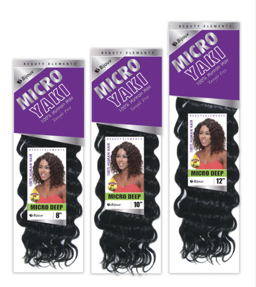 BIJOUX MICRO YAKI  DEEP 12&quot; 4 HUMAN HAIR