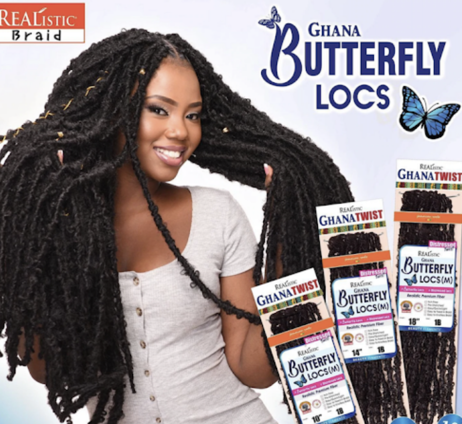 REALISTIC GHANA BUTTERFLY LOCS 14 (M)  4