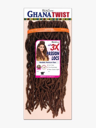 REALISTIC GHANA TWIST VALUE PACK 3X PASSION LOCS 18&quot; 1