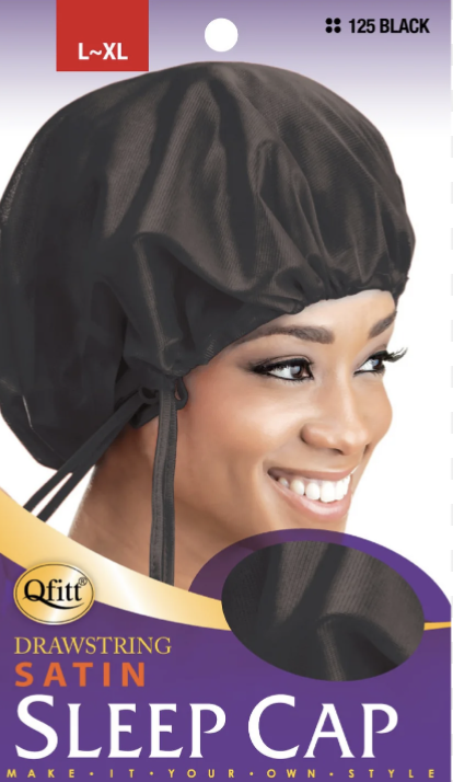 QFITT DRAWSTRING SATIN SLEEP CAP LARGE