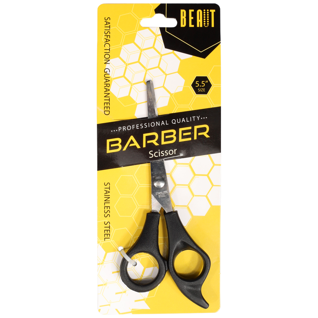 BEAUT BARBER SCISSOR 5.5&quot; BLACK HANDLE