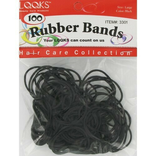 LQQKS PONY HOLDER BAND LARGE BLACK 100PC/PK