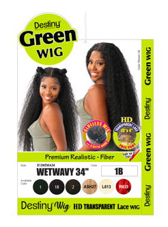 DESTINY GREEN LACE WIG-WETWAVY 34&quot; _1