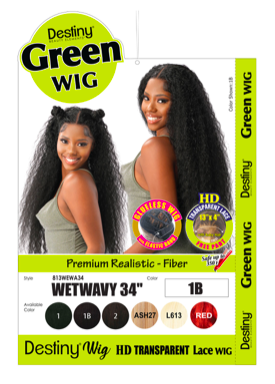 DESTINY GREEN LACE WIG-WETWAVY 34&quot; _2