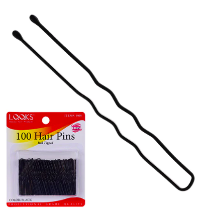 LQQKS U-PINS BLACK 100CT