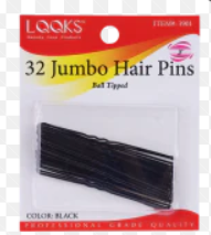 LQQKS JUMBO U-PIN BLACK 32 CT