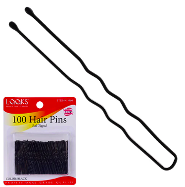 LQQKS U-PINS BLACK 100 CT 3/4&quot;