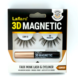 LAFLARE 3D MAGNETIC FAUX MINK LASH &amp; EYELINER COM02