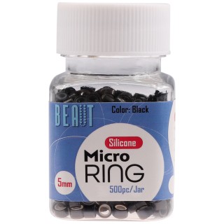 ALLURE MICRO-RING WITH SILICONE 5MM BLACK 500PCS/JAR