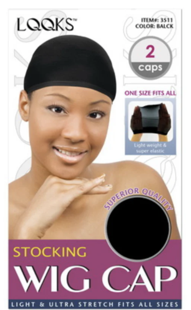 LQQKS WIG CAP BLACK 2 CAPS