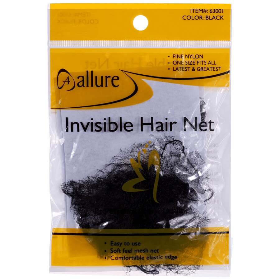 ALLURE INVISIBLE HAIR NET BLACK 3PCS/PK