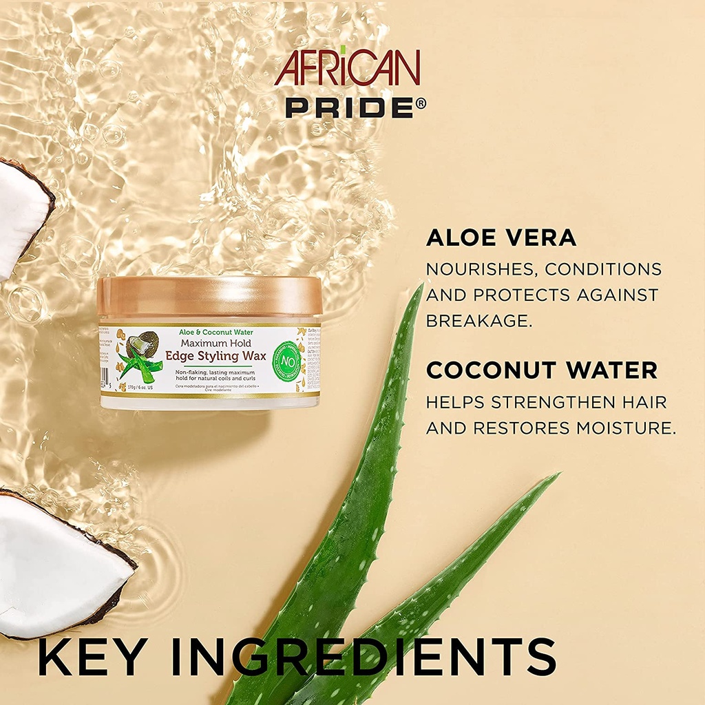 AFRICAN PRIDE MOISTURE MIRACLE EDGE WAX MAX HOLD 180 ML