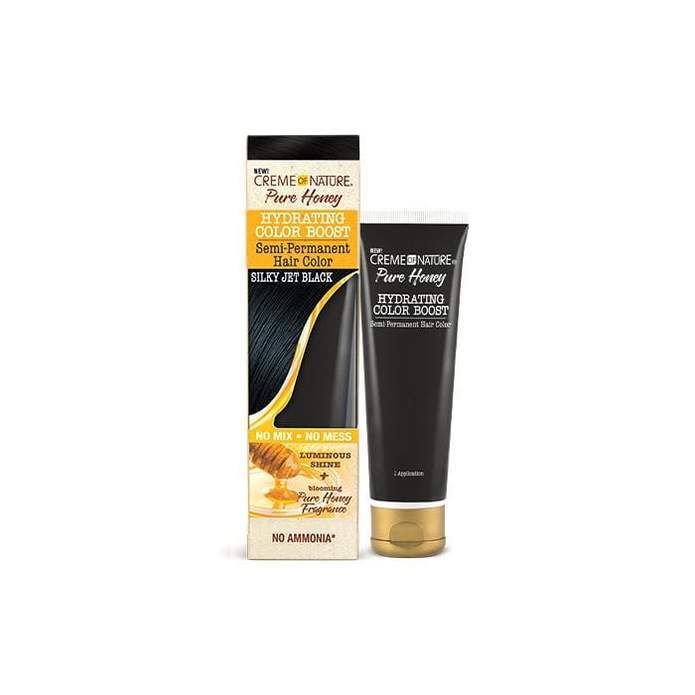 CREME OF NATURE PUREHONEY SEMI PERM HAIR COLOR SILKY JET BLK
