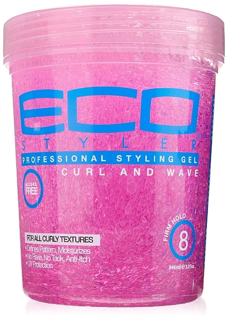 ECOSTYLE STYLING GEL CURL AND  WAVE PINK 32 OZ