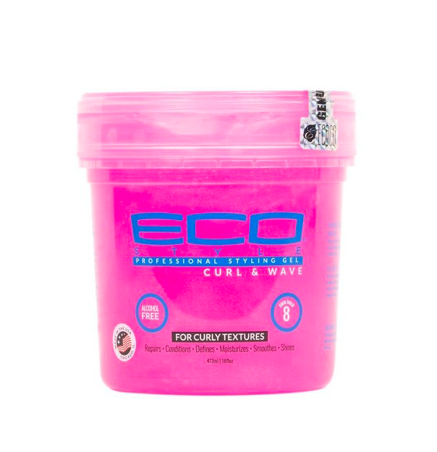 ECOSTYLE STYLING GEL CURL AND  WAVE PINK 16 OZ