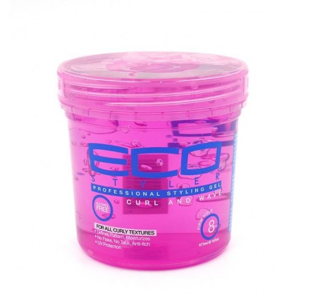 ECOSTYLE STYLING GEL CURL AND  WAVE PINK 8 OZ