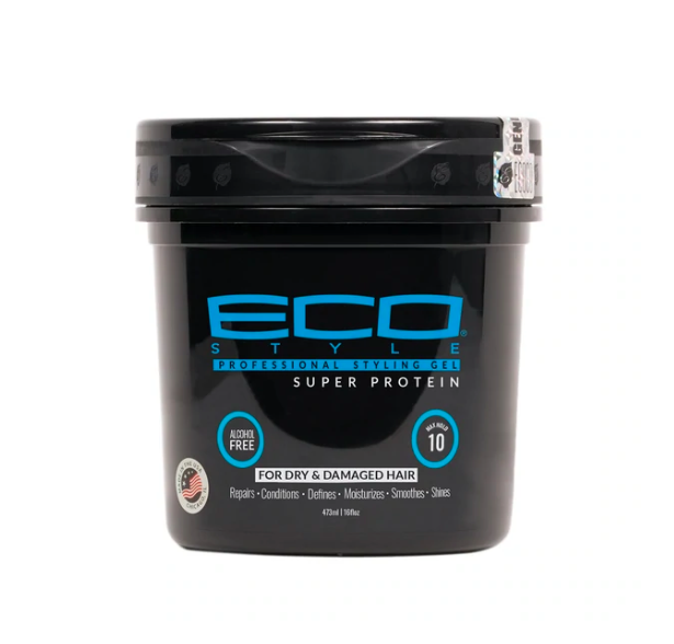 ECO STYLE STYLING GEL SUPER PROTEIN BLACK/BLUE 16 OZ