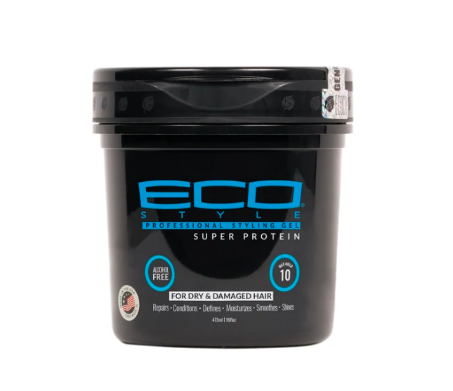 ECOSTYLE STYLING GEL SUPER PROTEIN BLACK/BLUE 8 OZ