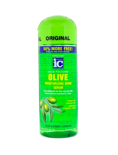 I.C. HAIR POLISHER 6 OZ OLIVE  OIL MOISTURIZING SERUM