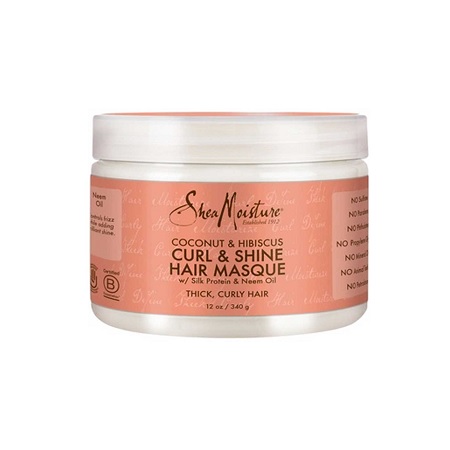 SHEA MOISTURE COCONUT &amp; HIBISCUS CURL &amp; SHINE HAIR MASQ 12oz