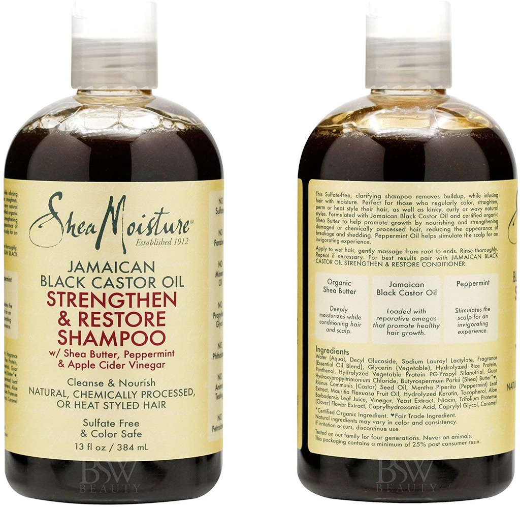 SHEA MOISTURE JAMAICAN JBCO RESTORE BLACK CASTOR OIL SHAMPOO 384mL