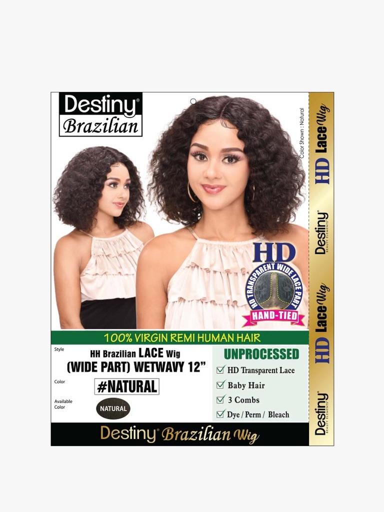 DESTINY HH BRAZILIAN LACE WIG WETWEAVY 12'' NATURAL