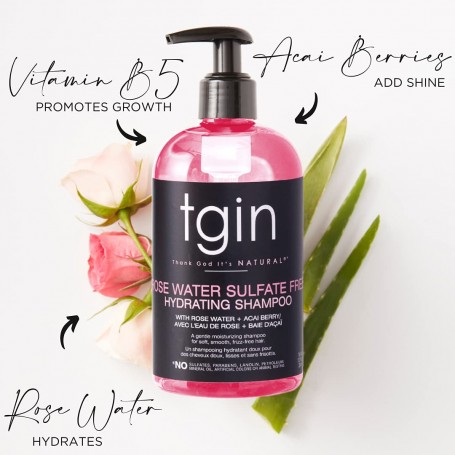 TGIN ROSE WATER SULFATE FREE HYDRATING SHAMPOO 384mL