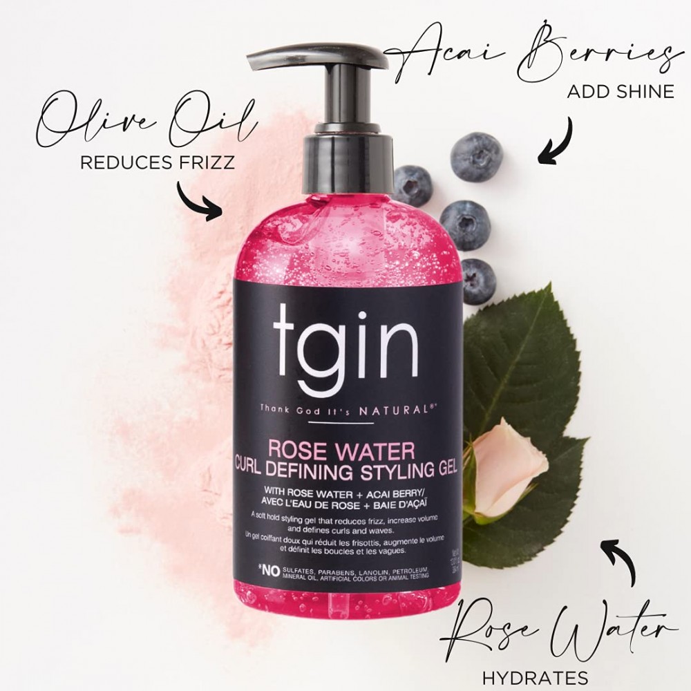 TGIN ROSE WATER CURL DEFINING STYLING GEL 384 mL