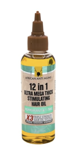 AFRICAN ANTI AGING HAIR OIL 12 en 1 Perppermint &amp; T-Tree 100ML