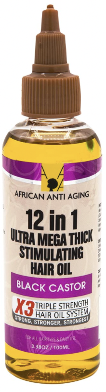 AFRICAN ANTI AGING HAIR OIL 12 en 1 Black Castor 100ML