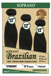 [828179172751] SOPRANO BRAZILIAN STRAIGHT  X3 12&quot;