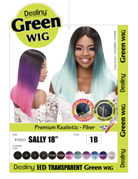 DESTINY GREEN WIG SALLY 18&quot; OM PURPLE