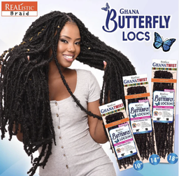 [828179196917] REALISTIC GHANA BUTTERFLY LOCS (M) 14&quot; 2