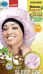 [842510008226] QFITT SLEEP CAP X-LARGE ORGANIC ARGAN + OLIVE + CASTOR+ PERPPERMINT COULEUR