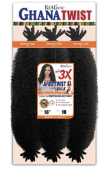 REALISTIC 3X GHANA AFRO TWIST BULK 20&quot; T1B30