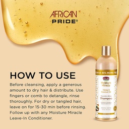 [15011829] AFRICAN PRIDE MOISTURE MIRACLE SHAMPOO  2 en 1 480 ML