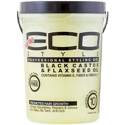 [748378004496] ECOSTYLE STYLING GEL BLACK CASTOR &amp; FLAXSEED OIL 5 LB