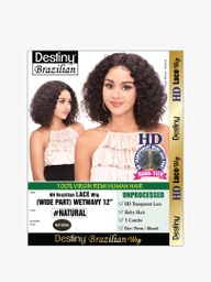 [828179175769] DESTINY HH BRAZILIAN LACE WIG WETWEAVY 12'' NATURAL